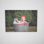 25x17 Classic Custom Canvas alternate lifestyle view with family wall display