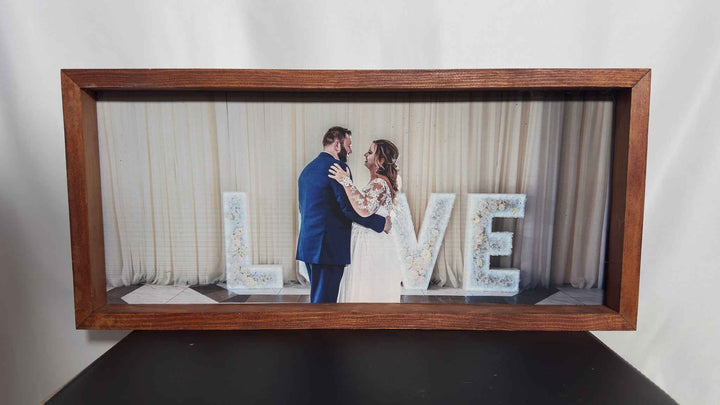 11x24 Echo Custom Canvas — reverse-mounted canvas with exposed wood frame edge in floating design
